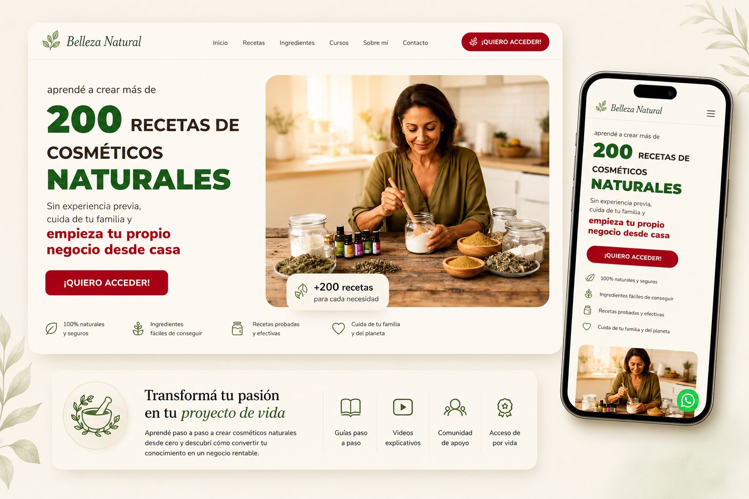 Belleza Natural — recetas de cosméticos